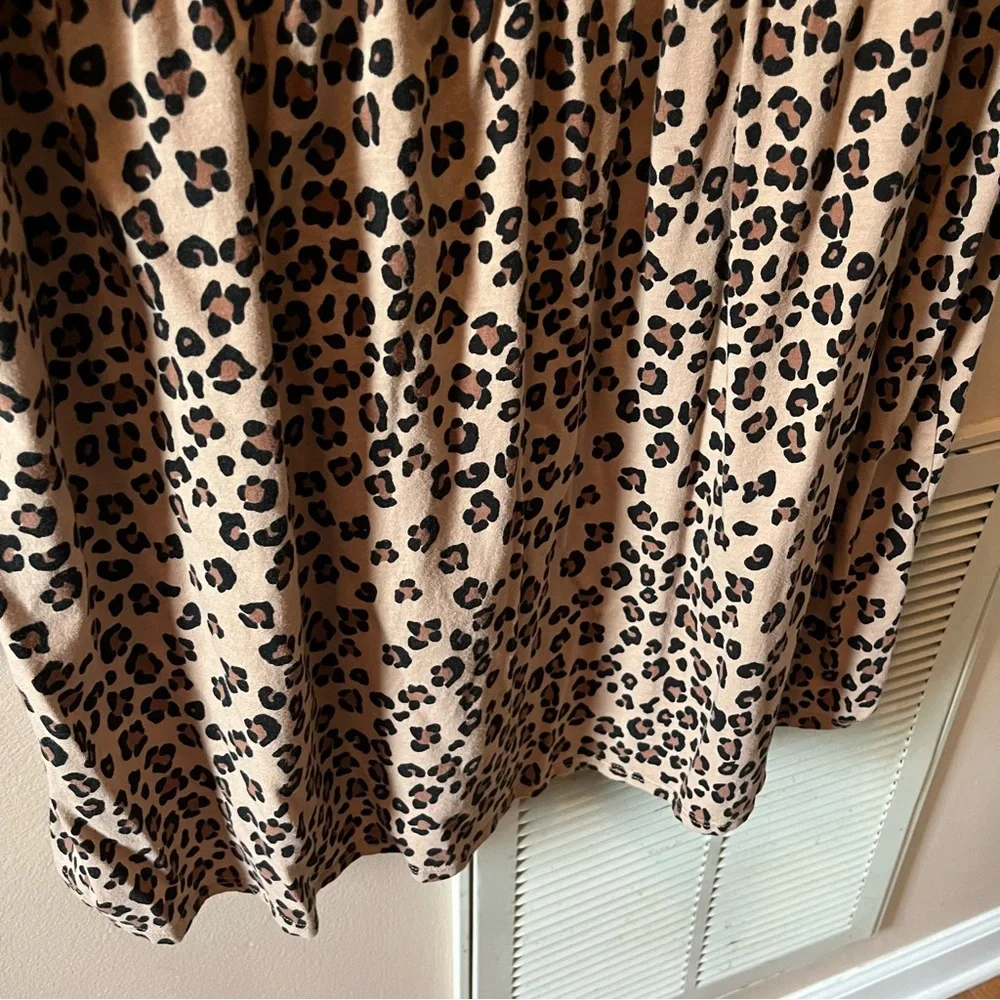 wild fable Beige and Black Leopard Print Short Sleeve Dress - Picture 2 of 6